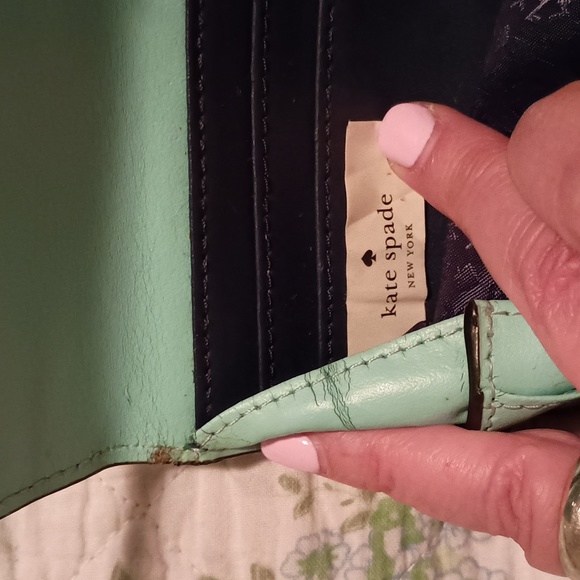 Kate Spade New York slim wallet color green mint. - Picture 6 of 7